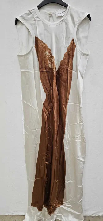 Victoria Beckham-1222wdr003610b White/dress Dark Mauve-10-multi-white Sleeveless Silk Maxi Dress-multi Size: Uk10