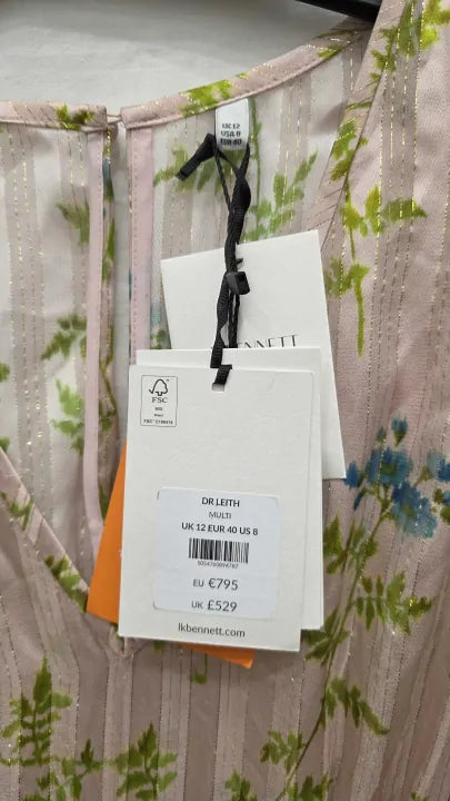 L K Bennett - Pink Leith Silk Blend Dress Size: Uk 12