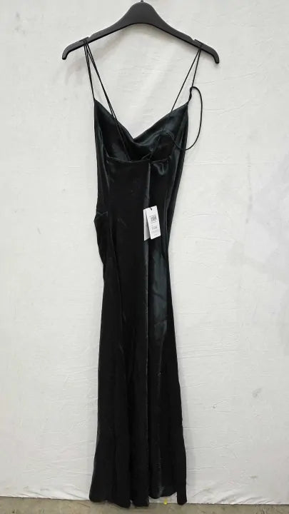 Reiss - Teal Paisley Satin Slip Dress Size: Uk 10