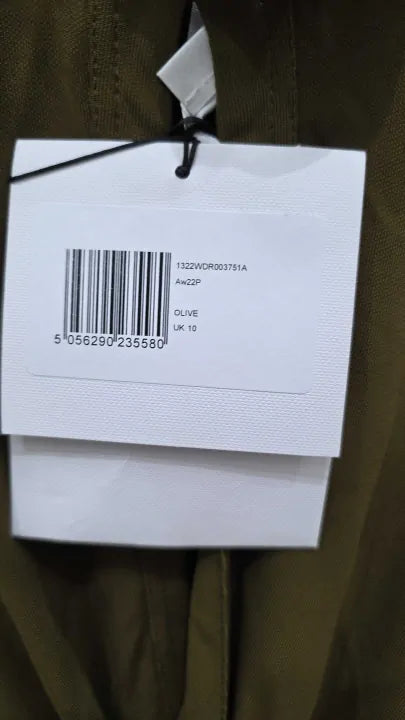 Victoria Beckham Green-mocha Twist Detail Maxi Dress Size: Uk 10
