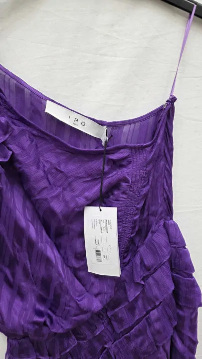 Iro Purple One Shoulder Dress Size: 38