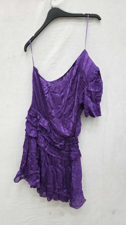 Iro Purple One Shoulder Dress Size: 38