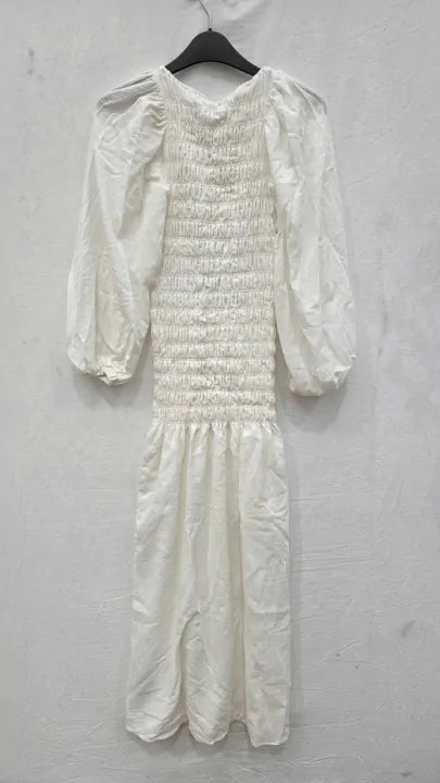 Mother Of Pearl - Ivory Semi-sheer Smocked Midaxi Dress Size: Xs