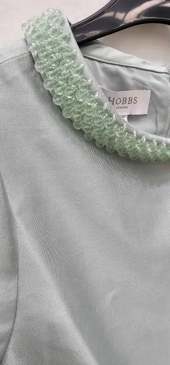 Hobbs London-0122 5985 3093L00 Sage Green-12-green-mint Green Jocelyn Silk Blend Dress-green Size: Uk12