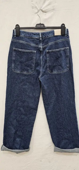 Mint Velvet - Indigo Carpenter Wide Jeans - Blue Size: Uk12s