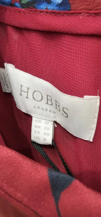 Hobbs London-0220 5531 9322L00 Merlot Multi-12-multi-burgundy Amina Floral Dress-multi Size: Uk12