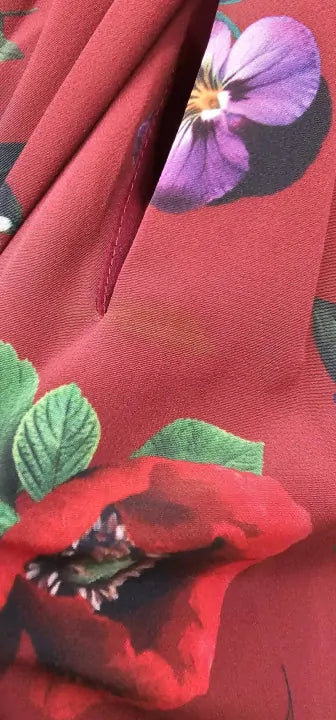 Hobbs London-0220 5531 9322L00 Merlot Multi-12-multi-burgundy Amina Floral Dress-multi Size: Uk12