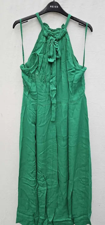 Whistles - Green Eliza Halter Neck Midi Dress - Green Size: Uk12
