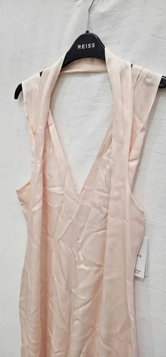 Reiss - Pink Lila Silk Blend Twist Dress - Pink Size: Uk14