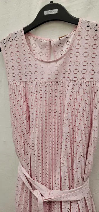 Boss - Pink Deplica Pleated Midi Dress - Pink Size: Uk10