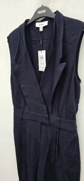 Reiss - Navy Sara Tux Detail Jumpsuit - Navy Size: Uk10