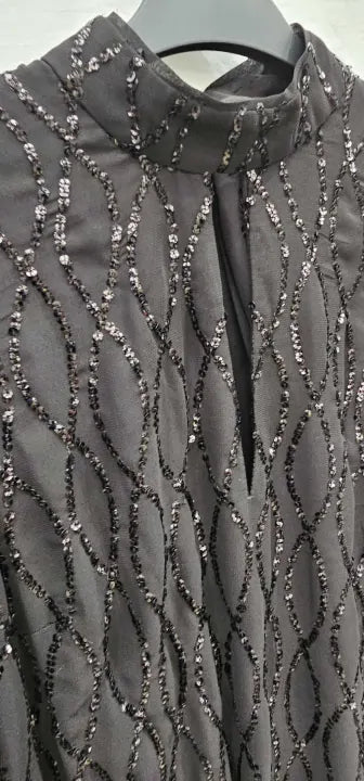 Mint Velvet-28423 Black-16-black-black Sequin Mini Dress-black Size: Uk16
