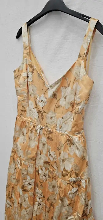 Phase Eight - Yellow Elaina Floral Printed Tiered Dress - Multi Size: Uk14