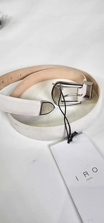 Iro-wp50fekra22s-whi01-m-white-silver Buckled Belt-white Size: Size 80
