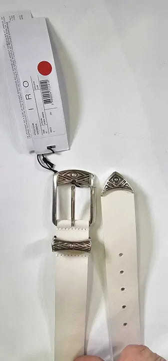 White Brink Leather Belt Size: Size 85