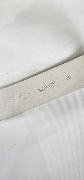White Brink Leather Belt Size: Size 85