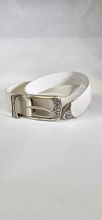 White Brink Leather Belt Size: Size 85