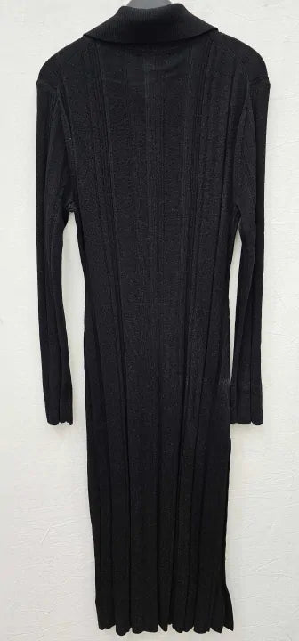 Paul Smith - Black Pleated Button Detail Midi Dress - Black Size: L