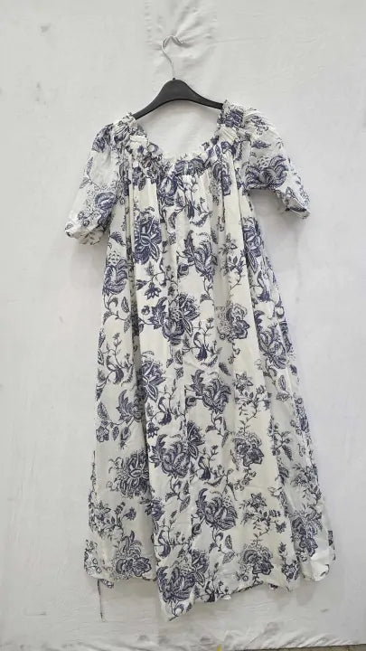 Whistles - Cream Bardot Floral Cotton Dress Size: Uk 10