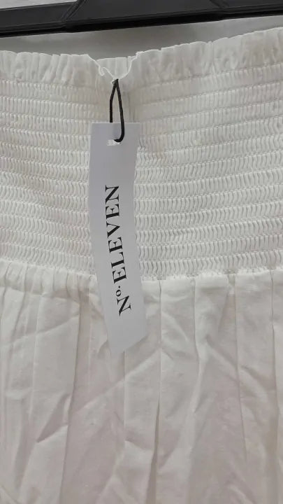 No Eleven - White Cotton Broderie Anglaise Maxi Skirt Size: Xl