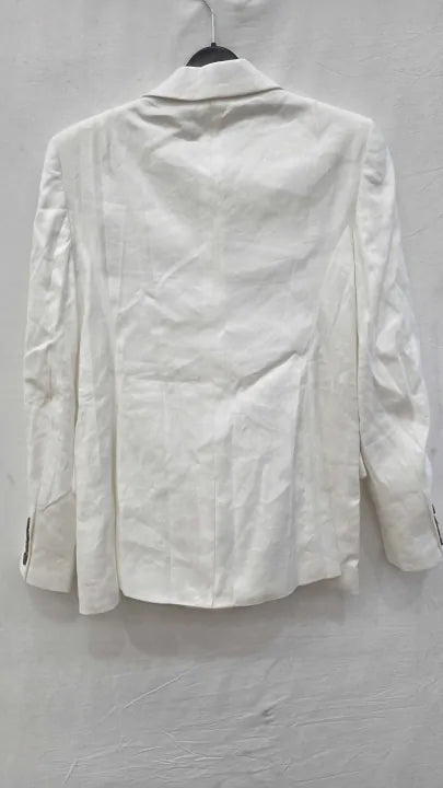 Reiss - White Hollie Linen Blend Blazer Size: Uk 8