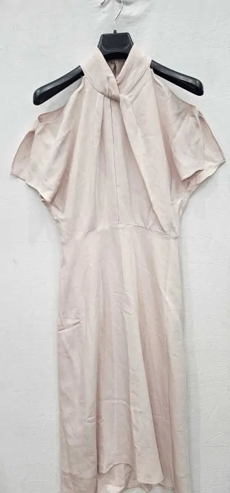 Reiss - Nude Andressa Short Sleeve Dress - Beige Size: Uk8