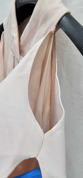 Reiss - Nude Andressa Short Sleeve Dress - Beige Size: Uk8