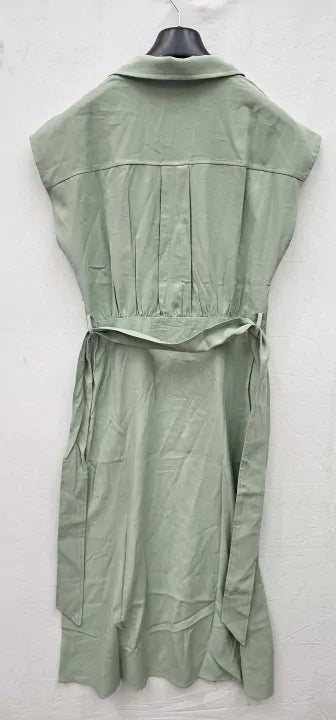 Mango - Mint Cap Sleeve Wrap Dress - Green Size: M