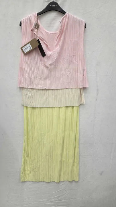 Boss - Pink Emanis Pleated Midi Dress Size: M
