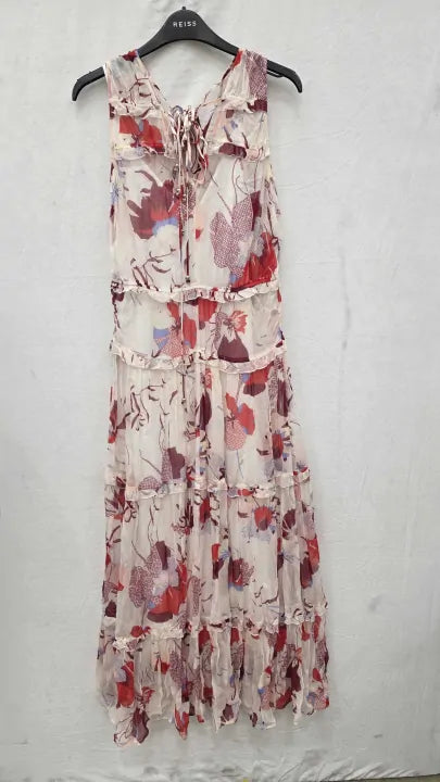 Boss - Multi Dabeata V-neck Midi Dress Size: Uk 6