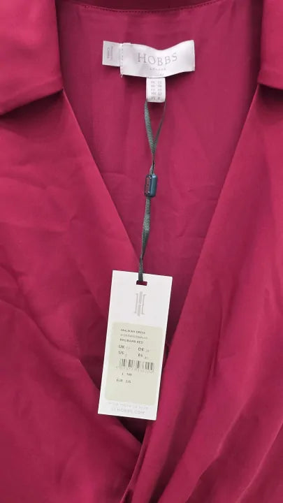 Hobbs London - Red Malikah Midi Dress Size: Uk 12