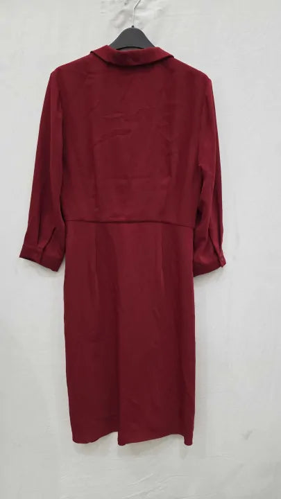 Hobbs London - Red Malikah Midi Dress Size: Uk 12