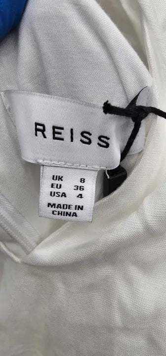 Reiss - White Alice Linen Blend Dress - White Size: Uk8