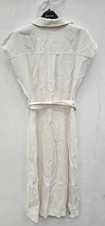 Mango - Ivory Cap Sleeve Wrap Dress - Ivory Size: M