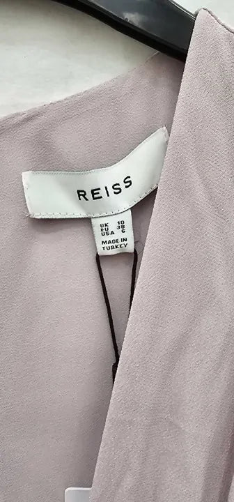Reiss - Lilac Willow Tie Front Dress - Purple Size: Uk10