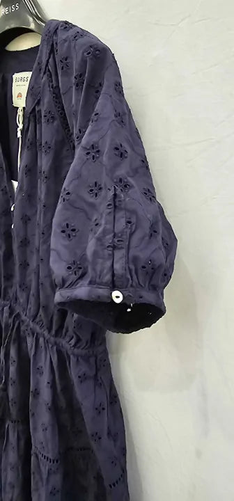 Burgs - Navy Brooks Cotton Dress - Navy Size: Uk12