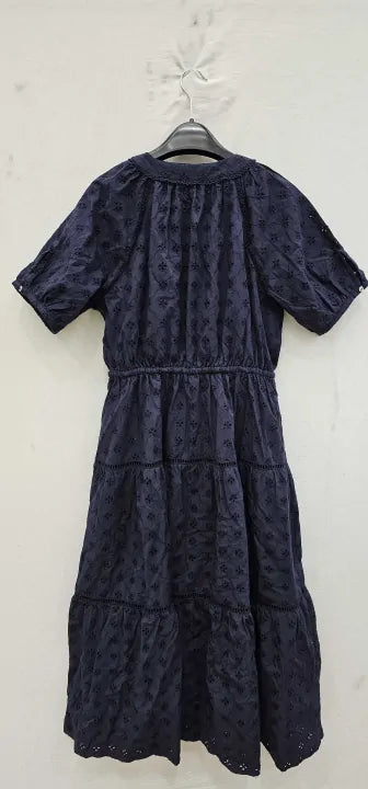 Burgs - Navy Brooks Cotton Dress - Navy Size: Uk12