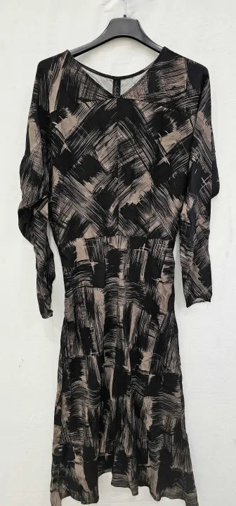 & Other Stories - Black Printed Asymmetric Hem Maxi Dress - Black Size: M
