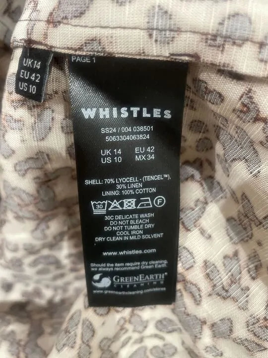 Whistles - Multi Marble Spot Veda Midi Dress Size: Uk 14