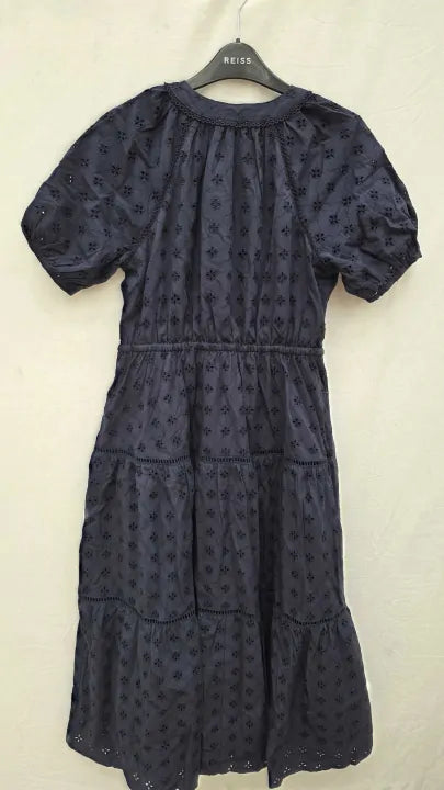 Burgs - Navy Brooks Cotton Dress Size: Uk 10