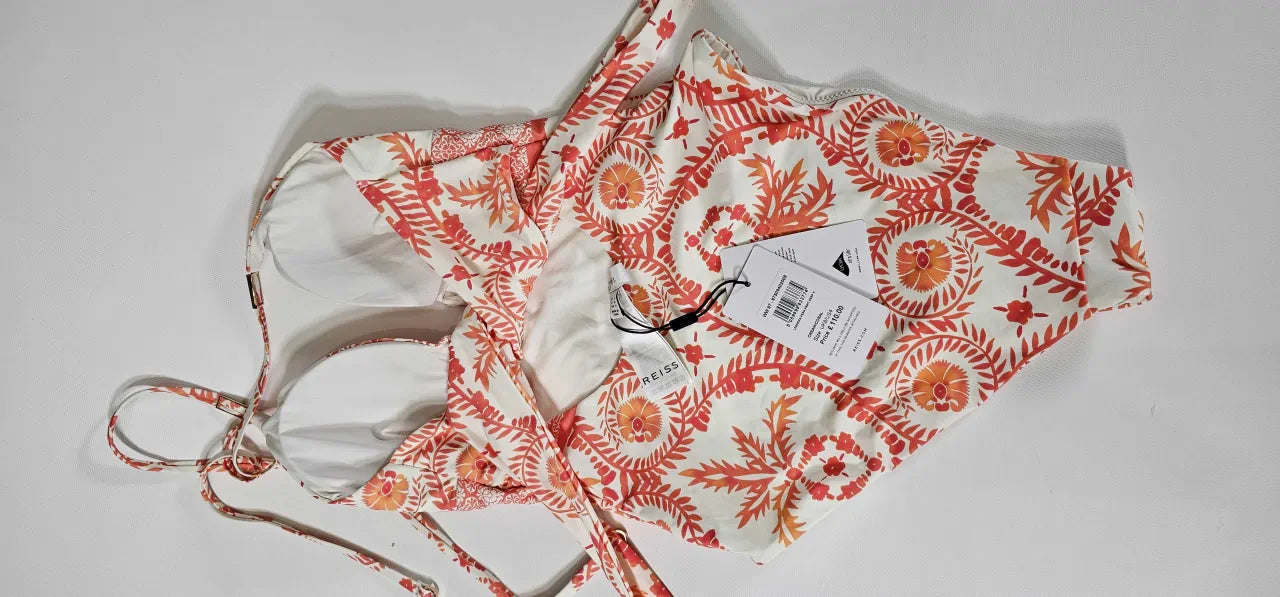 Reiss - Cream Leonora Printed Swimsuit - Cream Size: Uk8