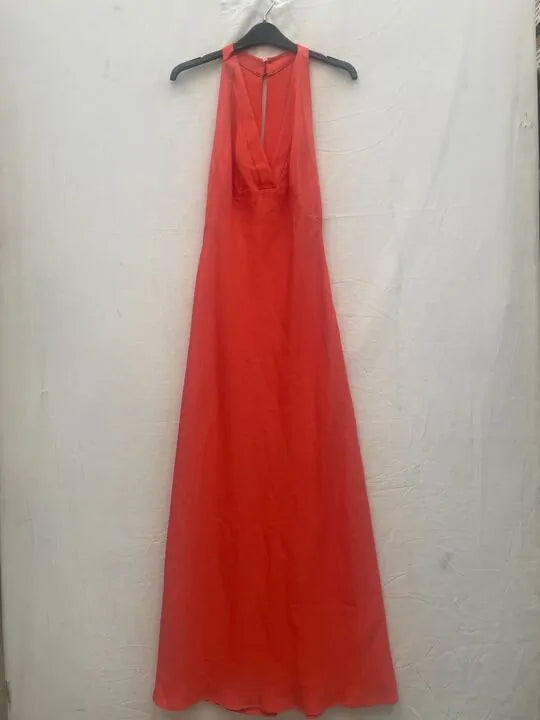 Mango - Orange Wrap Back Dress Size: Small