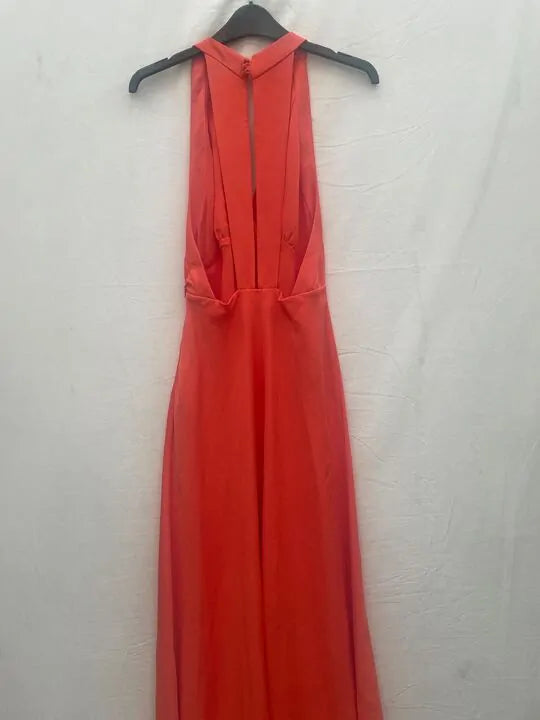 Mango - Orange Wrap Back Dress Size: Small