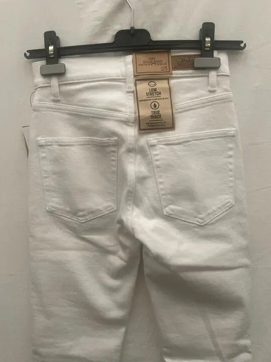 Polo Ralph Lauren - White High Rise Slim Stretch Jeans Size: 25