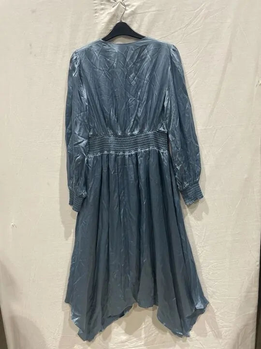 All Saints - Blue Slate Estelle Silk Blenddress Size: Uk 12