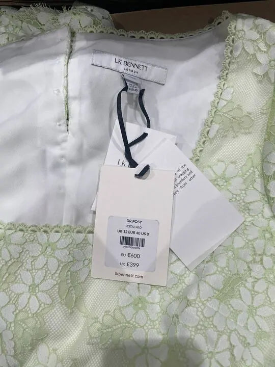 L K Bennett - Light Green Posy Dress Size: Uk 12
