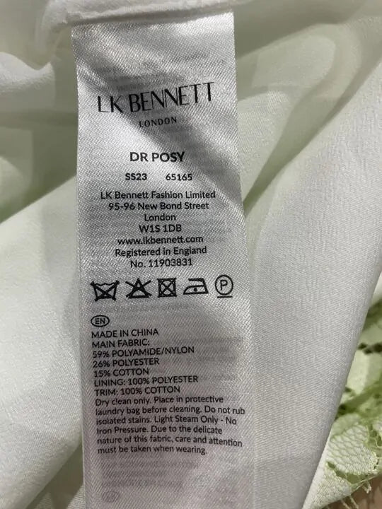 L K Bennett - Light Green Posy Dress Size: Uk 12