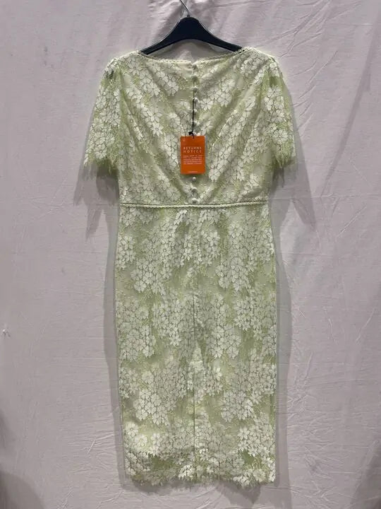 L K Bennett - Light Green Posy Dress Size: Uk 12