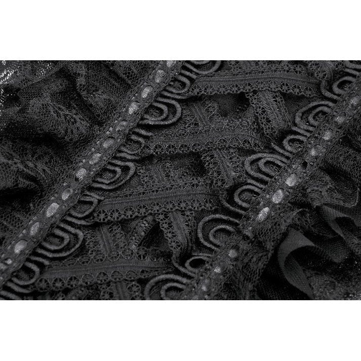 Dark in Love Ophelia Lace Off-Shoulder Gothic Top in Black