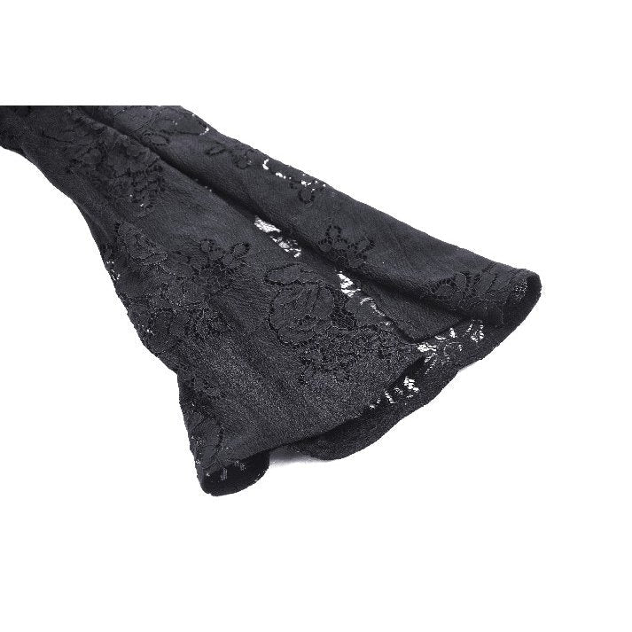 Dark in Love Luca Black Hollow Lace Gemstone Button Adjustable Waist Dress